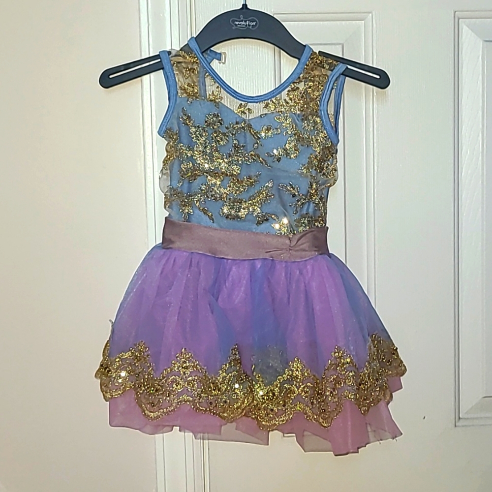 Revolution Blue and Gold Kids Dance Costume